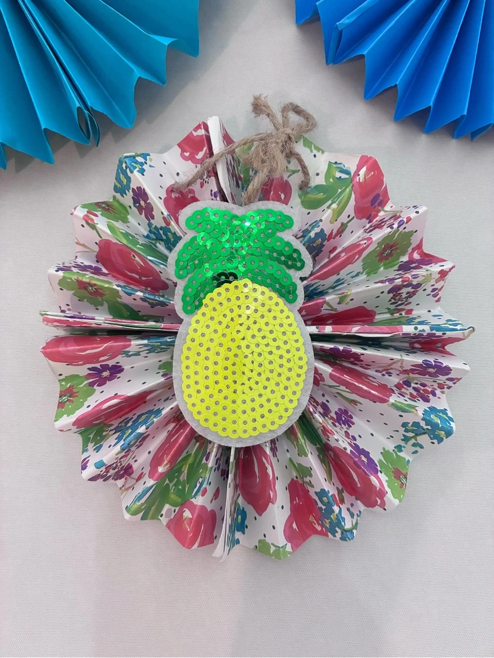 Handmade Paper Fan Hanging Decor Set of 3 – Cute Panda & Pineapple Party Ornamen
